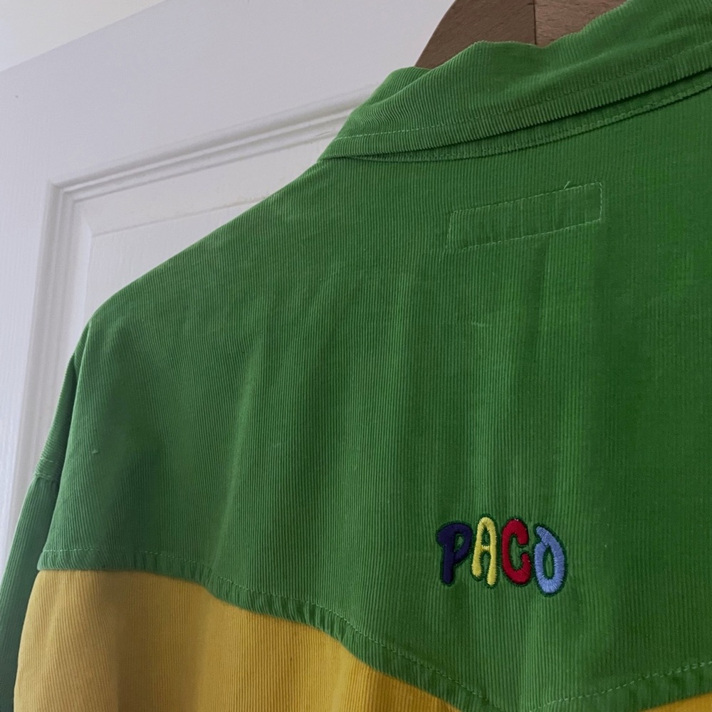 Vintage 90’s corduroy colourblock funky shirt, size Large - Picture 9 of 11